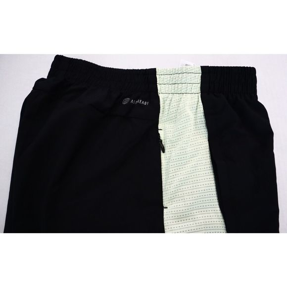 adidas HE9259 Men's Sz L Black/Almost Lime/Reflect Own The Run 7" Running Shorts - Picture 9 of 11